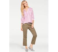 Hemdbluse, Damen, Gr. 48, pink (pink, ecru), 100% Viskose, RICK CARDONA BY HEINE, gemustert, gestreift, Blusen Hemdbluse (57540839-48) pink, ecru