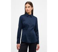 Satin Shirt Bluse in navy unifarben 44