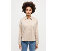 Hemdbluse ETERNA "LOOSE FIT", Damen, Gr. 34, beige (sand), 75% Baumwolle, 5% Elasthan, 20% Polyamid, Blusen Hemdbluse (89963434-34)