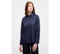 Hemdbluse ETERNA "LOOSE FIT", Damen, Gr. 34, blau (navy), 79% Baumwolle, 3% Elasthan, 18% Polyamid, Blusen Hemdbluse, EASY IRON (bügelleicht) (96181959-34)