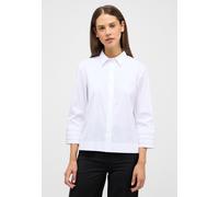 Hemdbluse ETERNA "LOOSE FIT", Damen, Gr. 38, weiß, 79% Baumwolle, 3% Elasthan, 18% Polyamid, Blusen Hemdbluse, EASY IRON (bügelleicht) (71067409-38) weiß