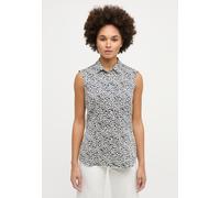 Hemdbluse ETERNA "REGULAR FIT", Damen, Gr. 44, weiß (weiß, navy), 100% Baumwolle, Blusen Hemdbluse (49436910-44)