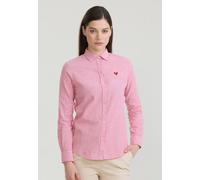 Hemdbluse FELIX HARDY "Gestreiftes Langarm Hemd", Damen, Gr. L, rosa (pink), 65% Baumwolle, 35% Leinen, Blusen Hemdbluse (58493935-L) pink