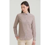 Hemdbluse FELIX HARDY "Gestreiftes Langarm Hemd", Damen, Gr. M, braun, 65% Baumwolle, 35% Leinen, Blusen Hemdbluse (87406716-M) braun