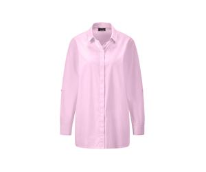 Hemdbluse GOLDNER "Baumwollbluse mit Hemdkragen", Damen, Gr. 38, rosa (rosé), Obermaterial: 100% Baumwolle CO., Blusen Hemdbluse, Mit Seitenschlitzen (47399230-38) rosé
