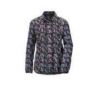 Hemdbluse GOLDNER "Druckbluse", Damen, Gr. 46, schwarz (schwarz, gemustert), Obermaterial: 100% Viskose CV., figurumspielend, Gummibündchen, Blusen Hemdbluse, Minimalmuster (39353102-46) schwarz, gemu