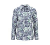Hemdbluse GOLDNER "Hemdbluse mit Paisley-Druck", Damen, Gr. 44, blau (marine, gemustert), Obermaterial: 100% Baumwolle CO., figurumspielend, Manschette, Blusen Hemdbluse, Sattel im Rückteil (33529112-
