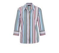 Hemdbluse GOLDNER "Kurzgröße Blusenshirt mit Streifenmuster", Damen, Gr. 20, bunt (bunt, gestreift), Obermaterial: 100% Polyester PES., Modisch, normal, Manschette, Blusen Hemdbluse, Knopfleiste (4294
