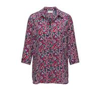 Hemdbluse GOLDNER "Kurzgröße Pflegeleichte Bluse mit 3/4-Arm", Damen, Gr. 24, rosa (pink, rot, gemustert), Obermaterial: 100% Polyester PES., Manschette, Blusen Hemdbluse, Mit offenem Kragen (57590458