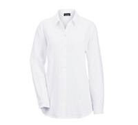 Hemdbluse GOLDNER "Kurzgröße Verlängerte Langarm Musselin-Bluse", Damen, Gr. 19, weiß, Obermaterial: 100% Baumwolle CO., Basic, figurumspielend, Manschette, Blusen Hemdbluse, überaus hautfreundliche Q