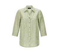 Hemdbluse GOLDNER "Kurzgröße Viskosebluse mit filigranem Muster", Damen, Gr. 24, grün (salbei), Obermaterial: 78% Viskose CV. 22% Polyamid PA., figurumspielend, Blusen Hemdbluse, Ausbrenner zweifarbig
