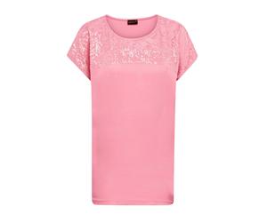 Hemdbluse GOLDNER "Pflegeleichte Bluse mit 3/4-Arm", Damen, Gr. 44, blau (hellblau, melba, gemustert), Obermaterial: 100% Polyester PES., Manschette, Blusen Hemdbluse, Mit offenem Kragen (60982056-44)