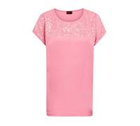Hemdbluse GOLDNER "Pflegeleichte Bluse mit 3/4-Arm", Damen, Gr. 46, rosa (pink, rot, gemustert), Obermaterial: 100% Polyester PES., Manschette, Blusen Hemdbluse, Mit offenem Kragen (25143462-46) pink,