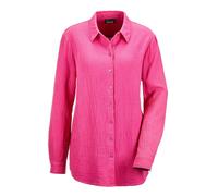 Hemdbluse GOLDNER "Verlängerte Langarm Musselin-Bluse", Damen, Gr. 46, rosa (pink), Obermaterial: 100% Baumwolle CO., Blusen Hemdbluse (52431121-46) pink