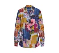 Hemdbluse GOLDNER "Viskosebluse mit Patchwork-Print", Damen, Gr. 50, bunt (bunt, gemustert), Obermaterial: 100% Viskose CV., gerade, Blusen Hemdbluse, figurschmeichelder Schnitt (76780942-50) bunt, ge