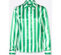 Hemdbluse grasgrün-ecru-gestreift 40