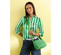 Hemdbluse HEINE, Damen, Gr. 36, grasgrün, ecru, gestreift, 100% Polyester, bedruckt, gemustert, gestreift, mehrfarbig, Blusen Hemdbluse (91466649-36) grasgrün, ecru, gestreift