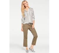 Hemdbluse HEINE, Damen, Gr. 38, grau (grau, ecru), 100% Viskose, gemustert, gestreift, Blusen Hemdbluse (36513102-38) grau, ecru