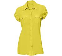 Hemdbluse HEINE, Damen, Gr. 48, grün (limone), 80% Viskose, 20% Baumwolle, unifarben, Blusen Hemdbluse (54488912-48) limone