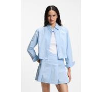 Hemdbluse HUGO BLUE "Epic", Damen, Gr. 42, open miscellaneous 994, Popeline, Obermaterial: 100% Baumwolle, gestreift, relaxed fit hüftlang, 1-Knopf-Manschette mit Schlitz, Blusen Hemdbluse, aus Baumwo