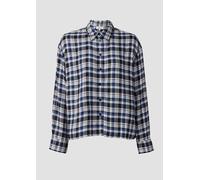 Hemdbluse im Relaxed Fit mit Raffung am Rücken 46 blau|mehrfarbig 2170018.59N1.46