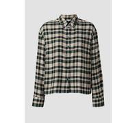 Hemdbluse im Relaxed Fit mit Raffung am Rücken 46 petrol|mehrfarbig 2170018.69N1.46