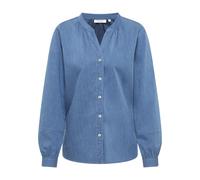 Hemdbluse in dark indigo unifarben 38