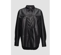 Hemdbluse in Lederoptik 48 schwarz 2160589.9999.48