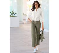 Hemdbluse INSPIRATIONEN, Damen, Gr. 42, beige (ecru), 100% Baumwolle, Spitze:100% Baumwolle, unifarben, Rundhals, Blusen Hemdbluse (86157168-42) ecru