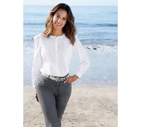 Hemdbluse INSPIRATIONEN, Damen, Gr. 42, ecru, 100% Baumwolle, unifarben, Rundhals, Blusen Hemdbluse (66429116-42) ecru