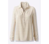 Hemdbluse INSPIRATIONEN, Damen, Gr. 46, beige (sand, ecru, bedruckt), 100% Viskose, bedruckt, gemustert, mehrfarbig, Blusen Hemdbluse (50294165-46) sand, ecru, bedruckt