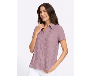 Hemdbluse INSPIRATIONEN, Damen, Gr. 52, rosa (mauve), 100% Polyester, unifarben, Blusen Hemdbluse (98292925-52) mauve
