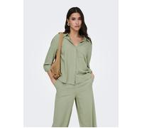 JdY Damen Jdycaya Linen Loose L/S Shirt WVN Dia, Laurel Oak, Large