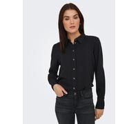 Hemdbluse JDY "JDYSAY L/S LINEN LOOSE SHIRT WVN NOOS", Damen, Gr. S, schwarz, Web, Obermaterial: 55% Leinen, 45% Viskose, unifarben, loose fit Po-bedeckend, Blusen Hemdbluse (84737304-S) schwarz