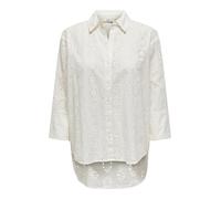 JDY - Bluse mit Lochstickerei weiß - Gr. - XS