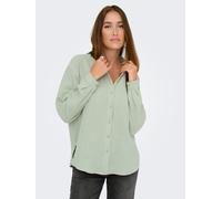 Hemdbluse JDY "JDYTHEIS LIFE L/S LOOSE SHIRT WVN NOOS", Damen, Gr. L, beige (desert sage), Web, Obermaterial: 100% Baumwolle, unifarben, regular fit hüftbedeckend, Blusen Hemdbluse, Baumwolle, regular