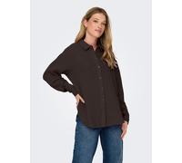 Hemdbluse JDY "JDYTHEIS LIFE L/S LOOSE SHIRT WVN NOOS", Damen, Gr. M, chocolate torte, Web, Obermaterial: 100% Baumwolle, unifarben, regular fit hüftbedeckend, Blusen Hemdbluse, Baumwolle, regular fit