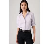 Hemdbluse LEVI'S "CARLILE CLASSIC POPLIN SHIRT", Damen, Gr. XL (42), helle stripe lavender blau hellweiß, Web, Obermaterial: 100% Baumwolle, normal hüftbedeckend, Manschette, Blusen Hemdbluse, Klassis