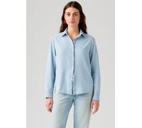 Hemdbluse LEVI'S "CARLILE CLASSIC POPLIN SHIRT", Damen, Gr. XL (42), string me along, Web, Obermaterial: 100% Baumwolle, gestreift, normal hüftbedeckend, Manschette, Blusen Hemdbluse, Klassischer Hemd
