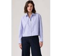 Hemdbluse LEVI'S "CROPPED HARLIE SH", Damen, Gr. M (38), bronski stripe ampar, Web, Obermaterial: 100% Baumwolle, gestreift, weit taillenbedeckt, 1-Knopf-Manschette mit Knöpfen, Blusen Hemdbluse, Klas
