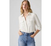 Hemdbluse LEVI'S, Damen, Gr. L (40), weiß (cloud dance), Web, Obermaterial: 100% Baumwolle, figurumspielend hüftbedeckend, Krempelärmel,mit Riegel Manschette krempelbar, Blusen Hemdbluse, Krempelärmel