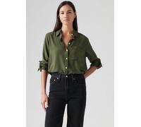 Hemdbluse LEVI'S, Damen, Gr. M (38), deep depths, Web, Obermaterial: 100% Viskose, unifarben, regular fit normal, Manschette, Blusen Hemdbluse, mit Brusttasche (47515867-M)