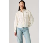 Hemdbluse LEVI'S "JAMIE HOLIDAY SHI", Damen, Gr. M (38), beige (whisper weiß), Web, Obermaterial: 100% Baumwolle, regular fit normal, ohne Ausschnitt, Manschette, Blusen Hemdbluse, mit Lochstickerei (