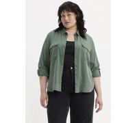 Hemdbluse LEVI'S PLUS "DOREEN UTILITY SHIRT", Damen, Gr. XXXL (54/56), schwarz fores, Web, Obermaterial: 100% Lyocell, unifarben, Blusen Hemdbluse, angenehm luftig und leicht (84087662-XXXL)