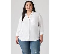 Hemdbluse LEVI'S PLUS "PLUS DARLENE SHIRT", Damen, Gr. XL (46/48), hellweiß, Web, Obermaterial: 100% Viskose, unifarben, lässig geschnitten hüftbedeckend, Rundhals, 1-Knopf-Manschette, Blusen Hemdblus