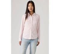 Hemdbluse LEVI'S "The Classic", Damen, Gr. M (38), bibi stripe crystal pink cotton linen, Web, Obermaterial: 50% Viskose, 40% Baumwolle, 10% Leinen, figurumspielend hüftlang, 1-Knopf-Manschette mit Sc