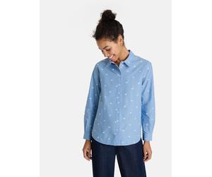 Hemdbluse LIEBLINGSSTÜCK "RadunaL", Damen, Gr. 40, skyway, Web, Obermaterial: 100% Baumwolle, bestickt, gemustert, mehrfarbig, regular fit normal, 1-Knopf-Manschette, Blusen Hemdbluse, mit verspielter