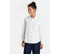 Hemdbluse LIEBLINGSSTÜCK "RadunaL", Damen, Gr. 42, sanftes weiß, Web, Obermaterial: 100% Baumwolle, bestickt, gemustert, regular fit normal, 1-Knopf-Manschette, Blusen Hemdbluse, mit verspielter Stick