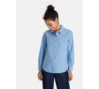 Hemdbluse LIEBLINGSSTÜCK "RadunaL", Damen, Gr. 42, skyway, Web, Obermaterial: 100% Baumwolle, bestickt, gemustert, regular fit normal, 1-Knopf-Manschette, Blusen Hemdbluse, mit verspielter Stickerei (