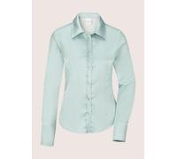 Hemdbluse MADELEINE "Bluse Hemdbluse mit glänzendem Finish", Damen, Gr. 44, grün (salbei), Obermaterial: 75% Baumwolle CO. 22% Polyamid PA. 3% Elasthan EL., Blusen Hemdbluse (65087306-44) salbei